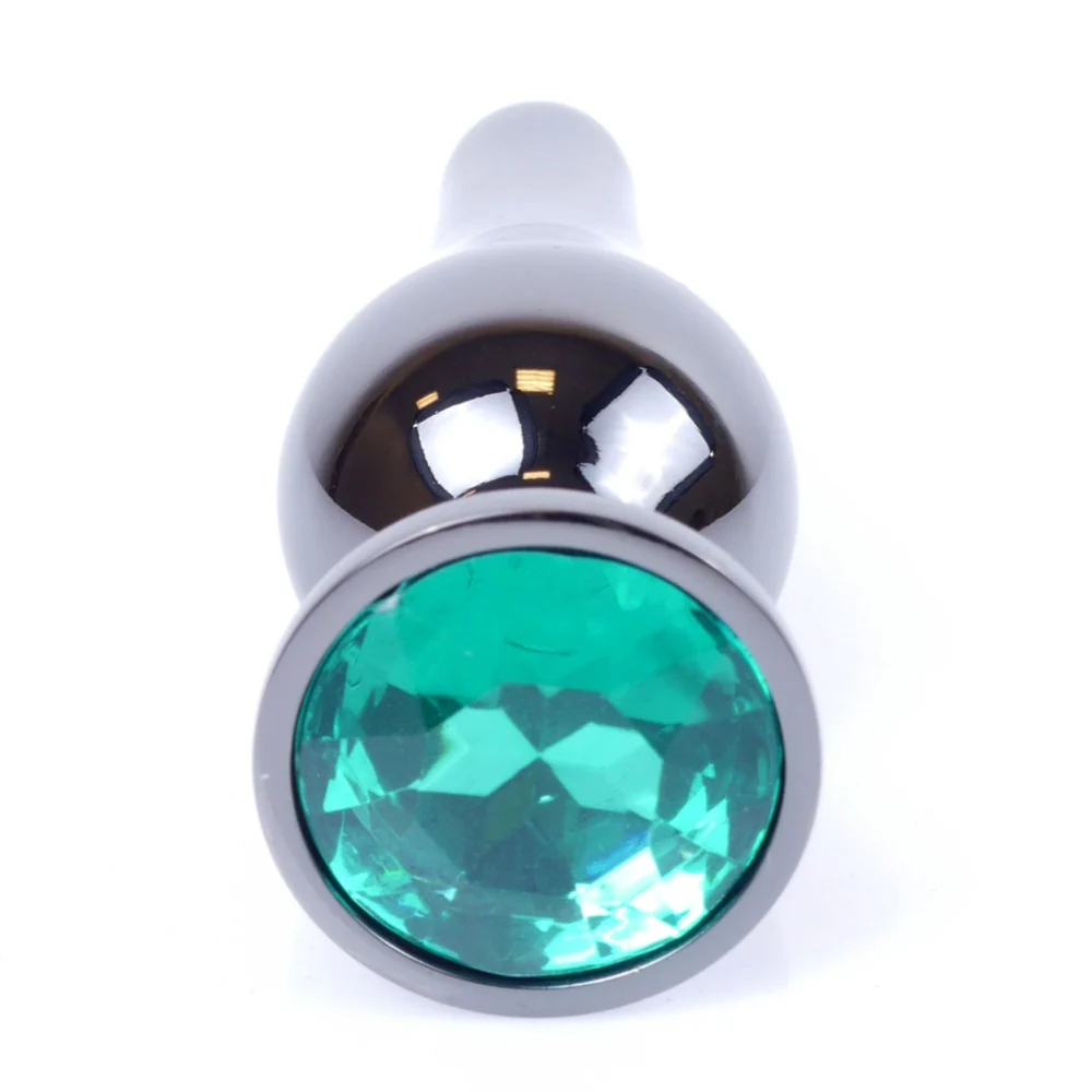 Butt Plug Collection Jewellery Dark Silver metalowy korek analny Green - Image 2