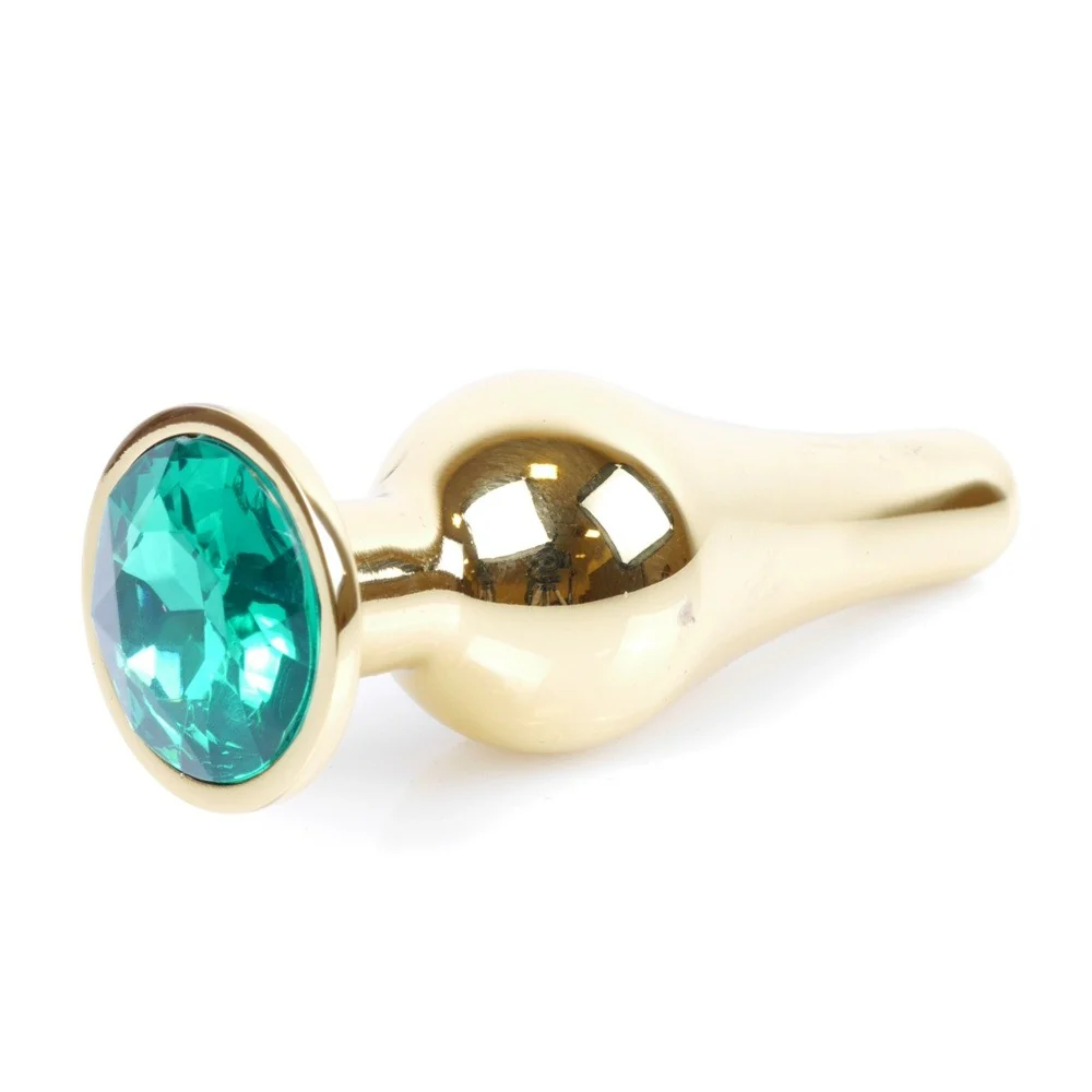 Butt Plug Collection Jewellery Gold metalowy korek analny Green