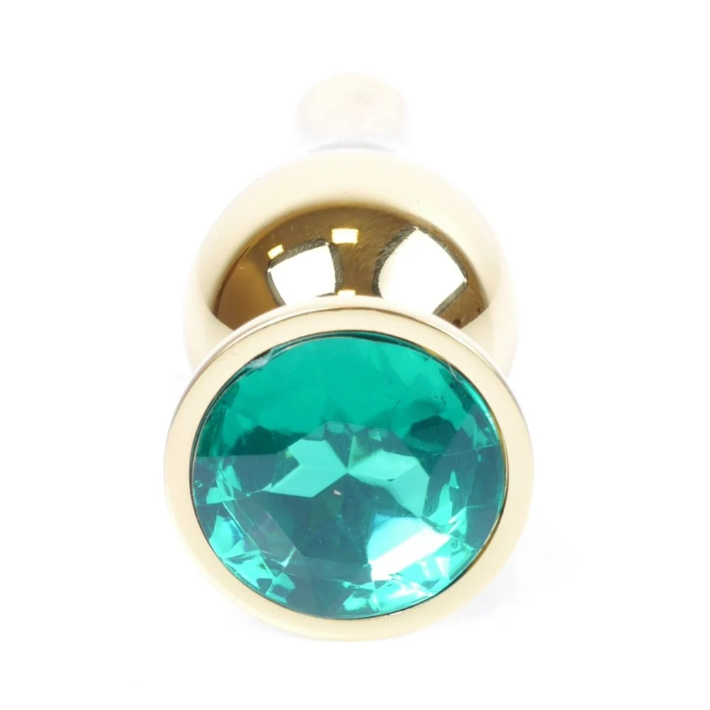 Butt Plug Collection Jewellery Gold metalowy korek analny Green - Image 4
