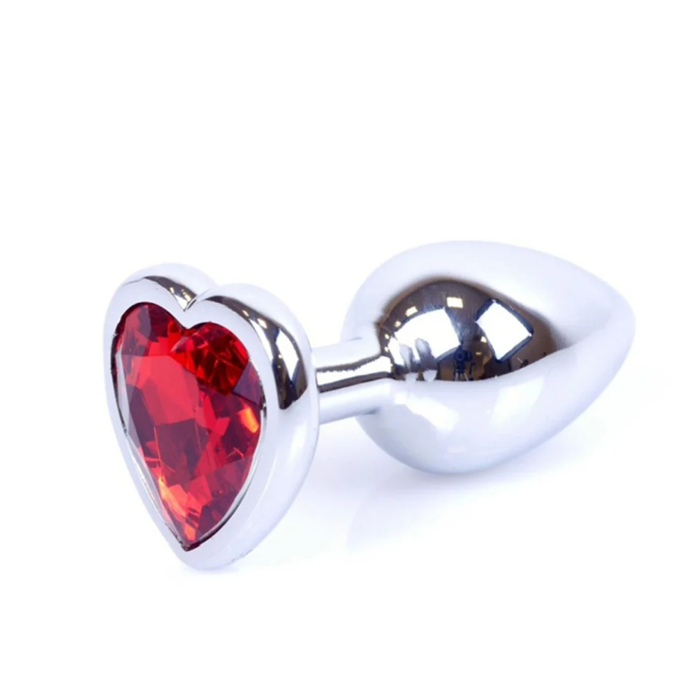 Butt Plug Collection Jewellery Heart metalowy korek analny Silver Red
