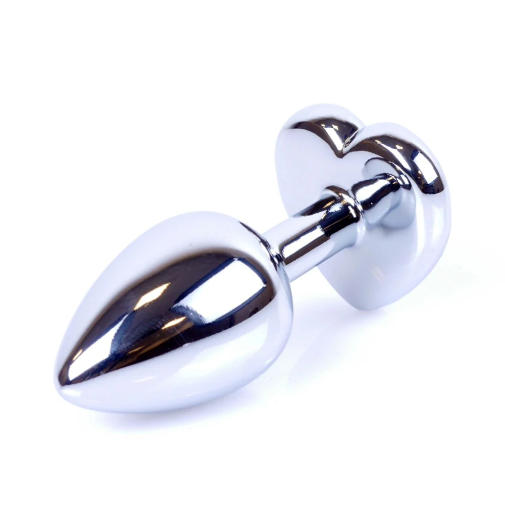 Butt Plug Collection Jewellery Heart metalowy korek analny Silver Red - Image 2