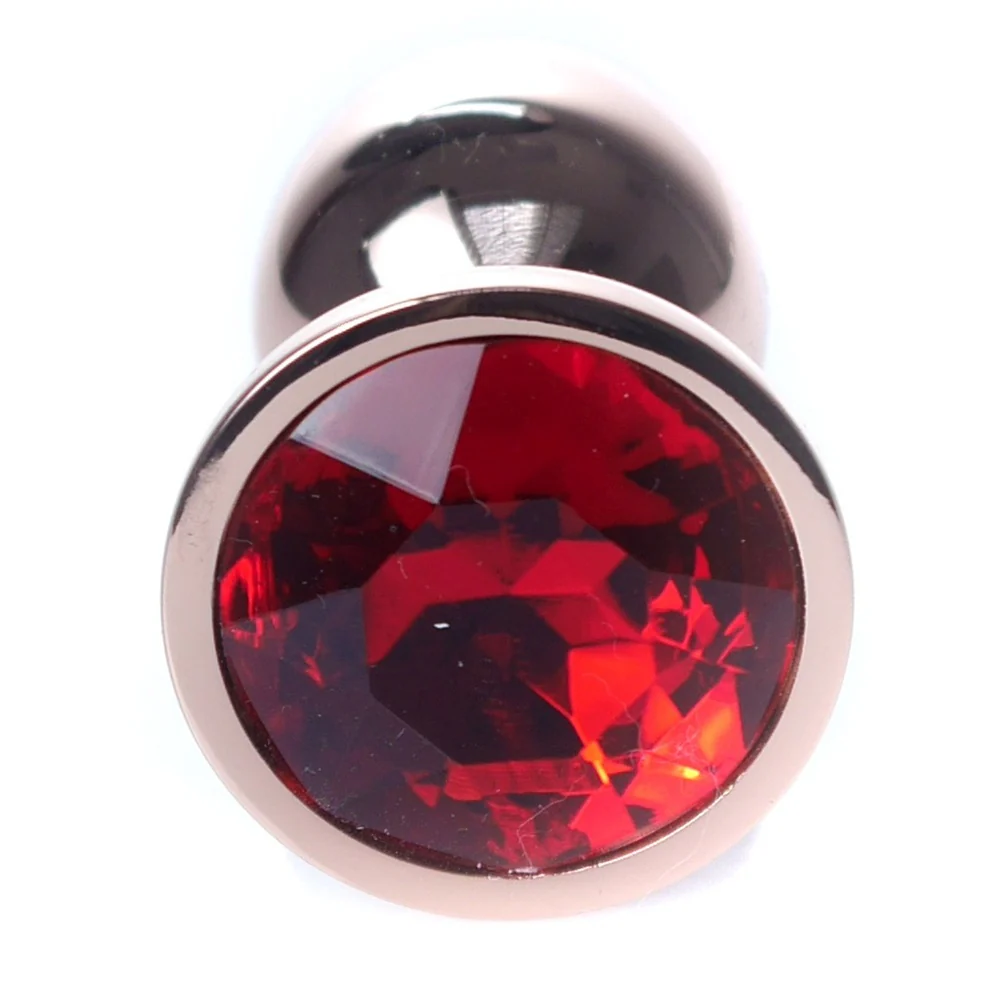 Butt Plug Collection Jewellery metalowy korek analny Silver Red - Image 2