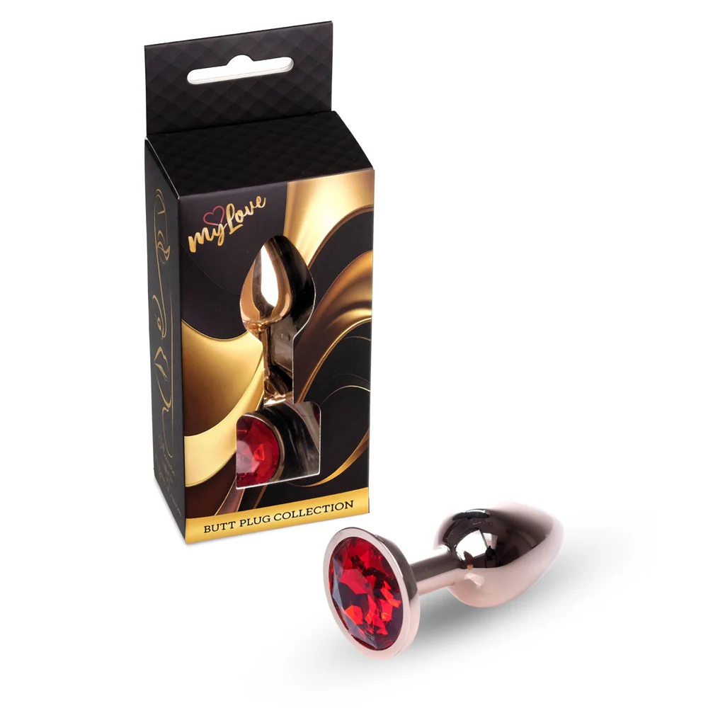 Butt Plug Collection Jewellery metalowy korek analny Silver Red - Image 4