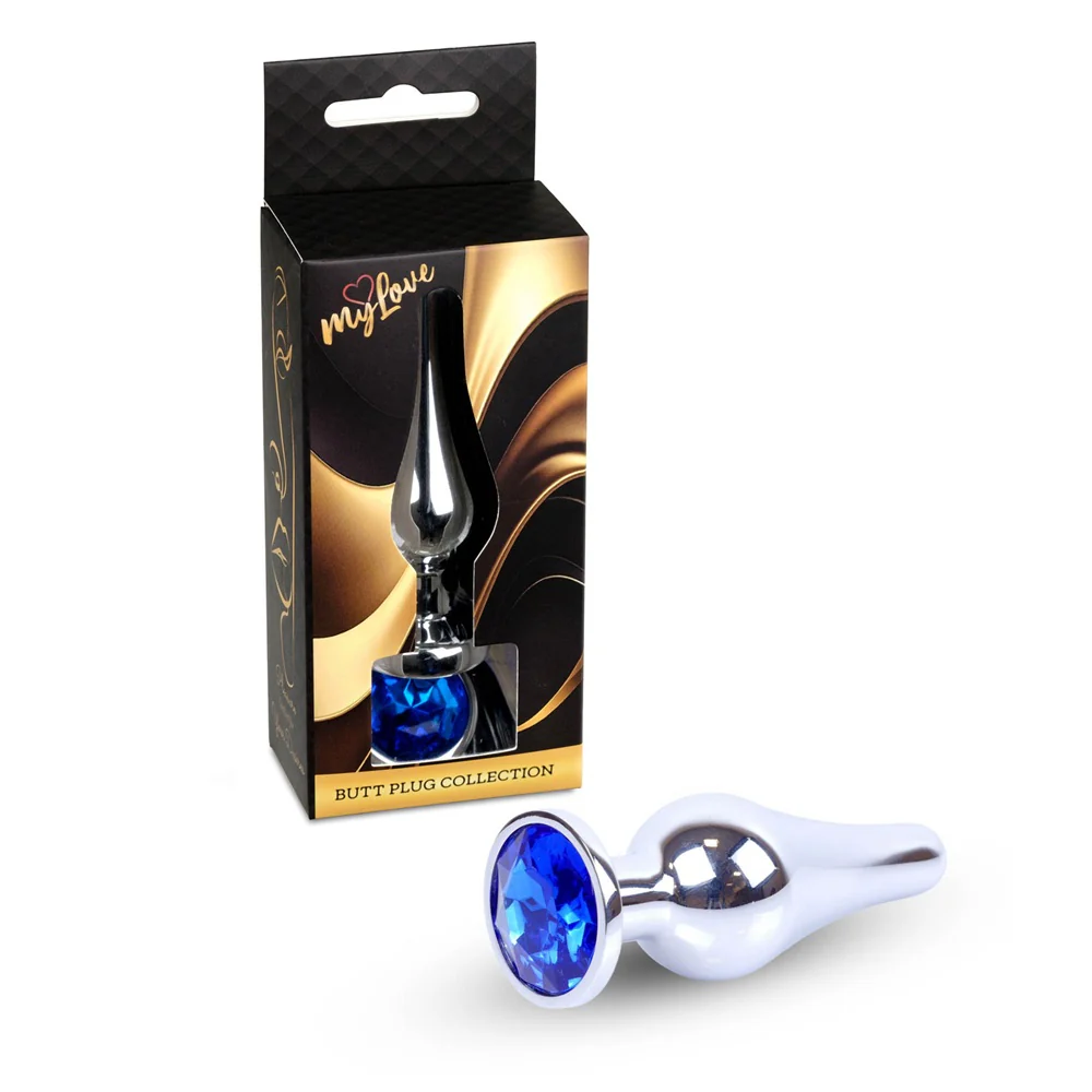 Butt Plug Collection Jewellery Silver metalowy korek analny Dark Blue - Image 2