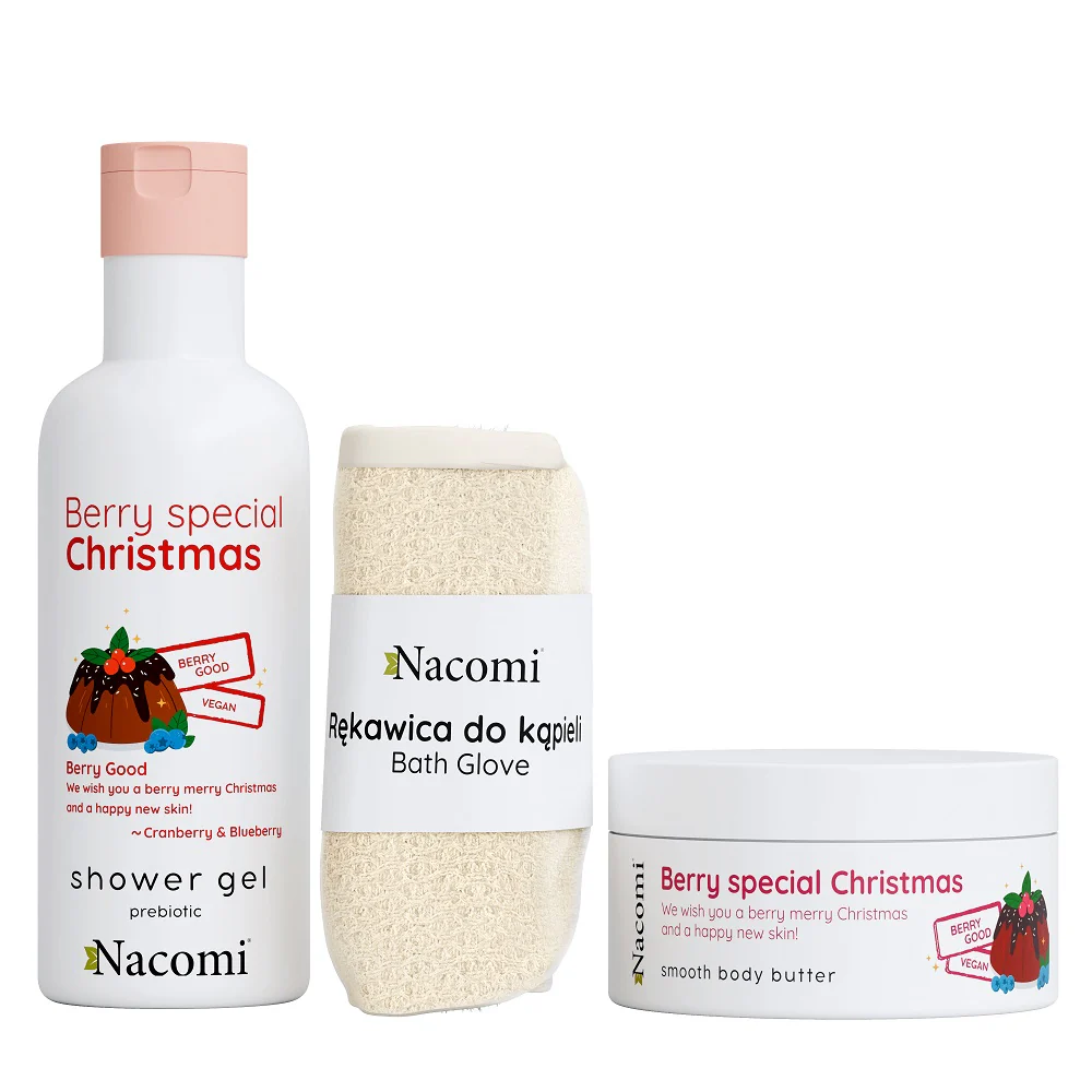 Berry Special Christmas zestaw żel pod prysznic 300ml + masło do ciała 100ml + rękawica do kąpieli - Image 3