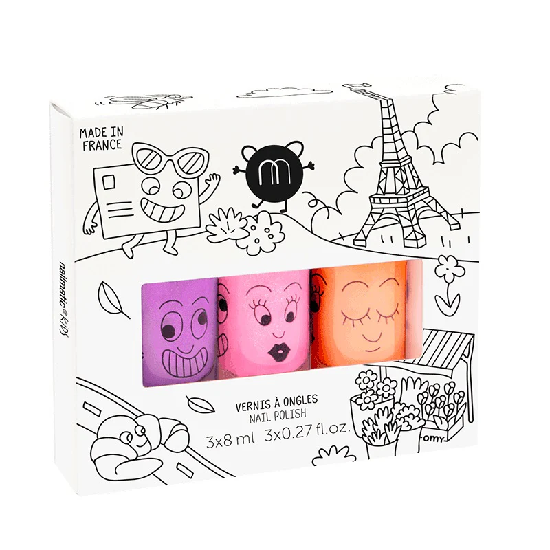 Kids Paris Neon zestaw lakierów do paznokci 3x8ml