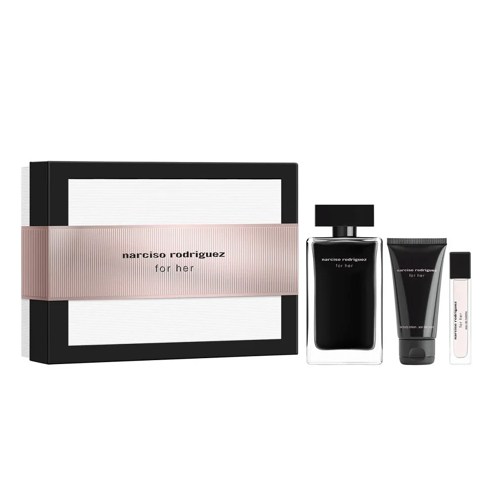 For Her zestaw woda toaletowa spray 50ml + woda toaletowa spray 7.5ml + balsam do ciała 50ml