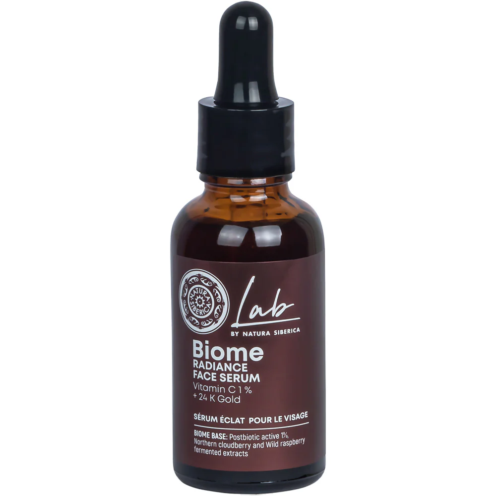 Lab Biome rozświetlające serum do twarzy z witaminą C 1% i 24K złotem 30ml