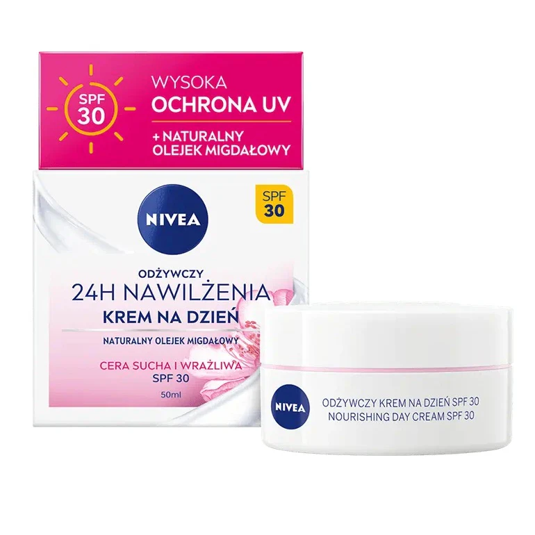 24H Nawilżenia odżywczy krem na dzień cera sucha i wrażliwa SPF30 50ml - Image 2