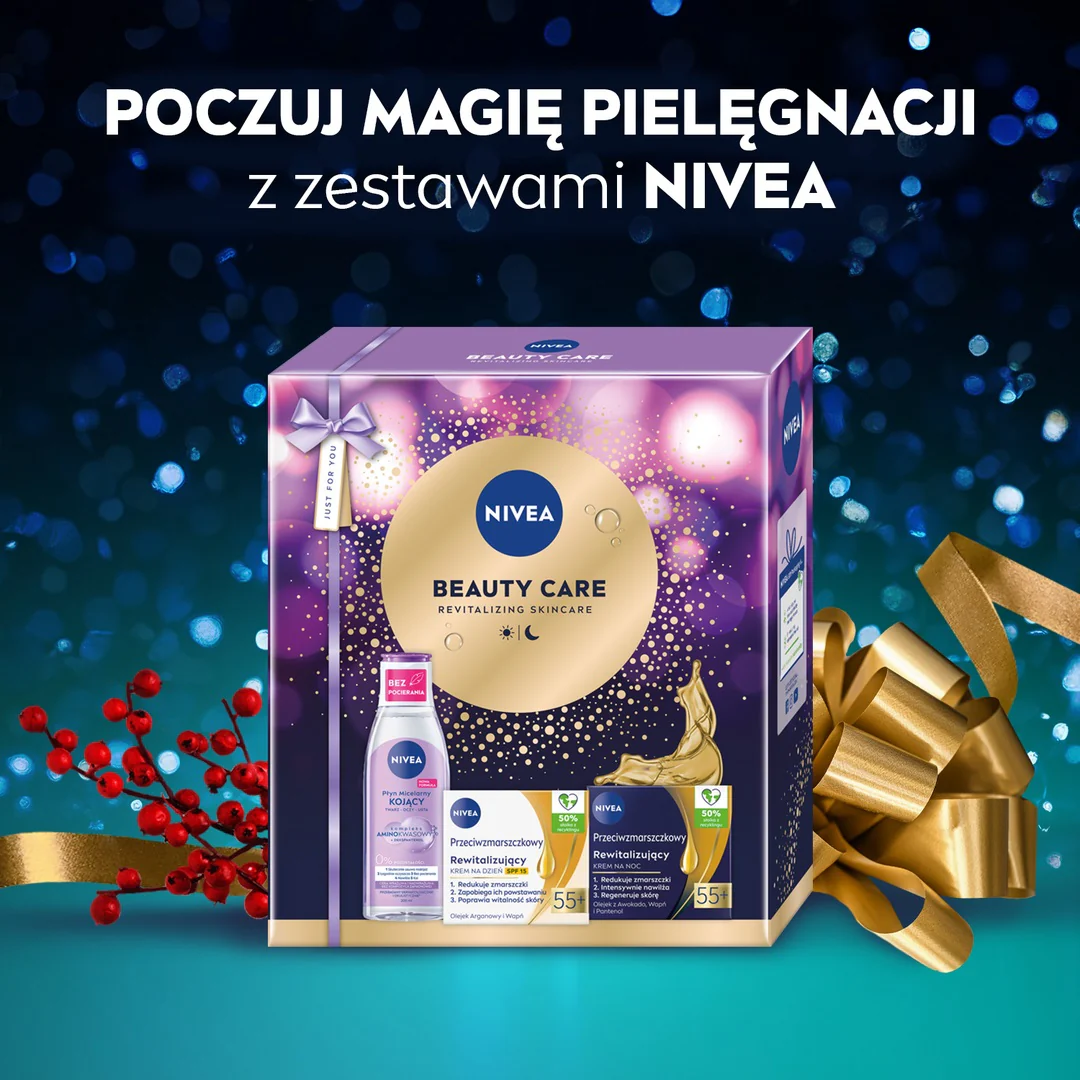 Beauty Care zestaw rewitalizujący krem na dzień SPF15 55+ 50ml + rewitalizujący krem na noc 55+ 50ml + kojący płyn micelarny 200ml - Image 4