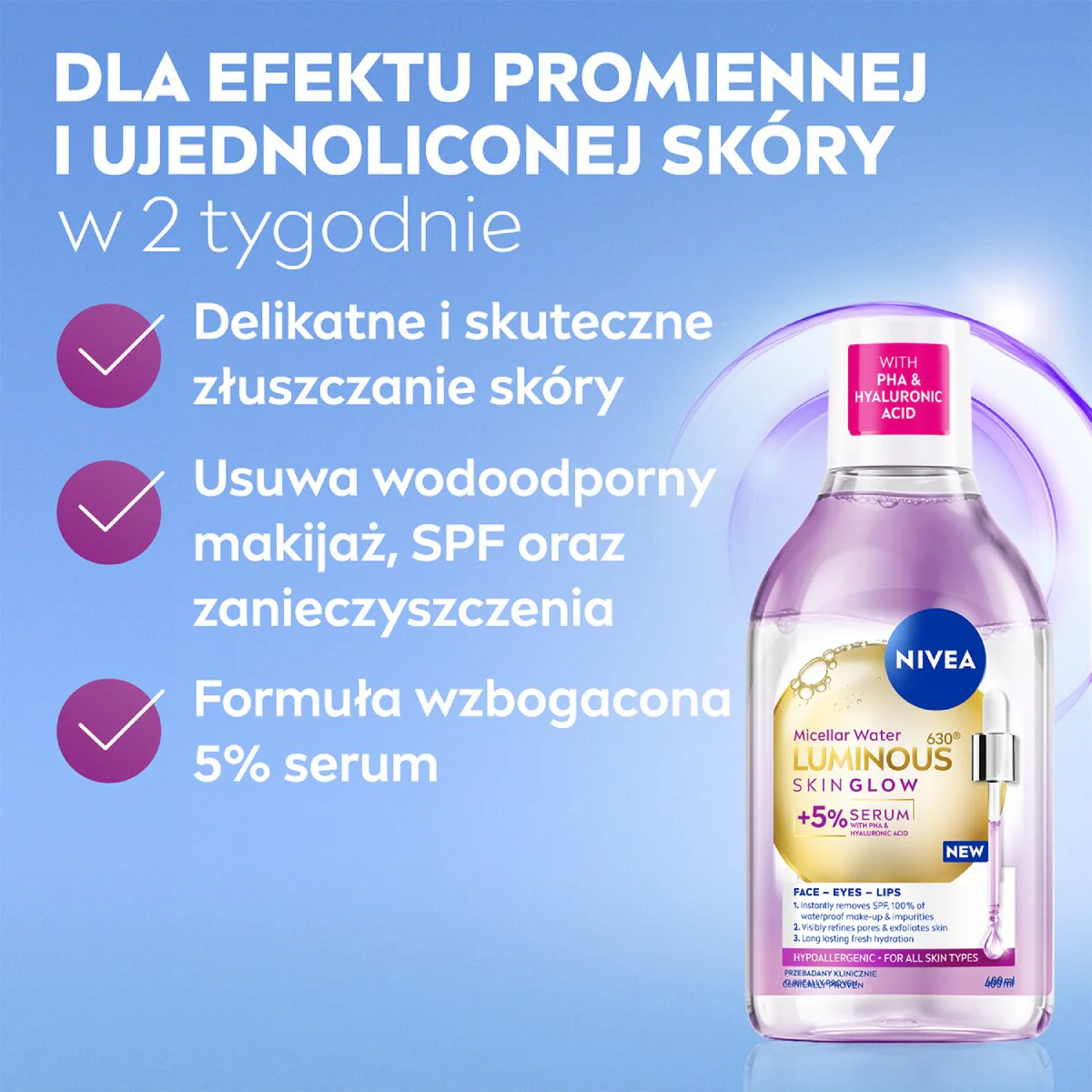 Luminous630® Skin Glow płyn micelarny z 5% serum 400ml - Image 6