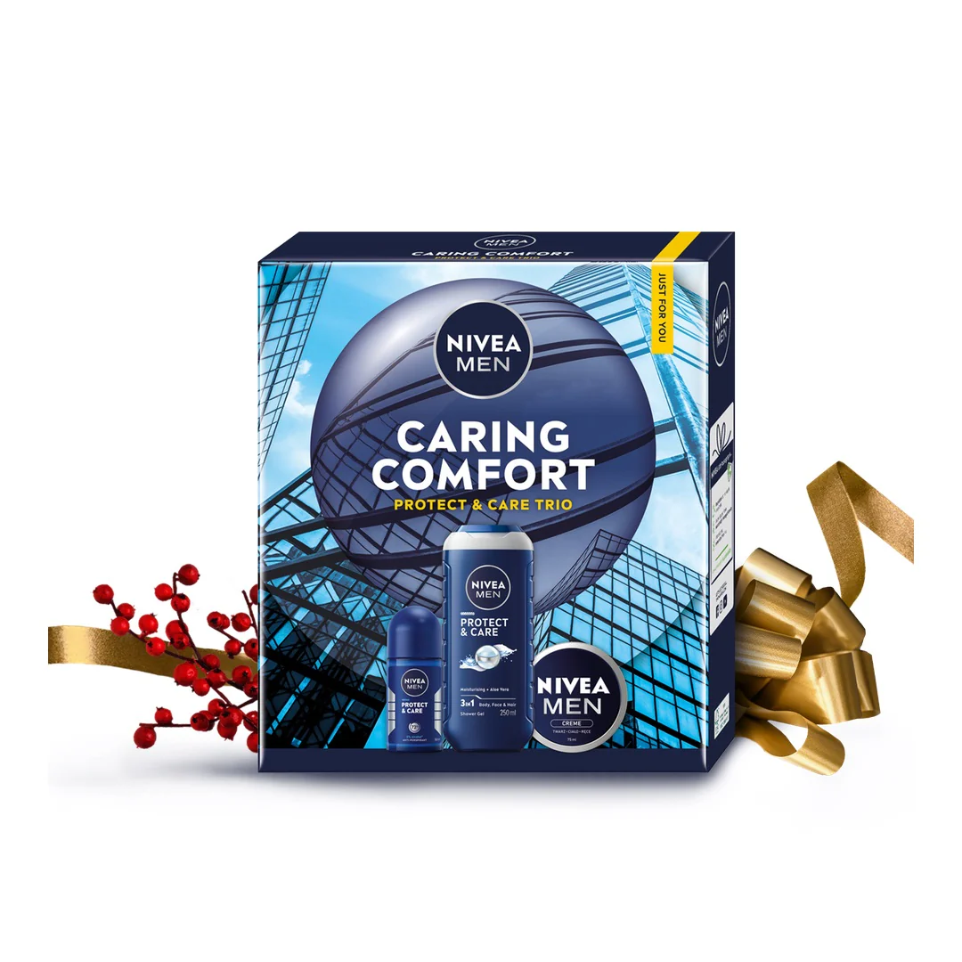 Men Caring Comfort zestaw żel pod prysznic 3w1 250ml + antyperspirant roll-on 50ml + krem uniwersalny 100ml - Image 2