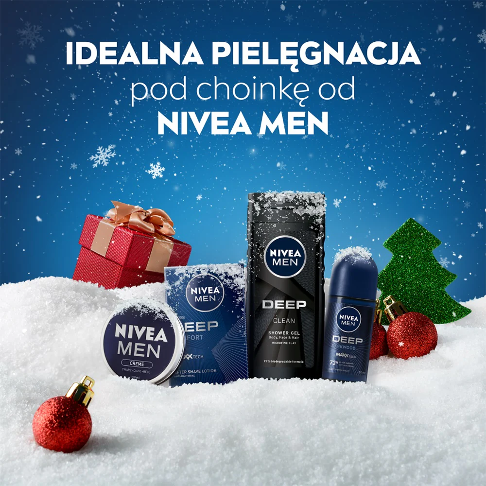 Men Deep Collection zestaw krem uniwersalny 75ml + antyperspirant roll-on 50ml + żel pod prysznic 3w1 250ml + antybakteryjna woda po goleniu 100ml - Image 2