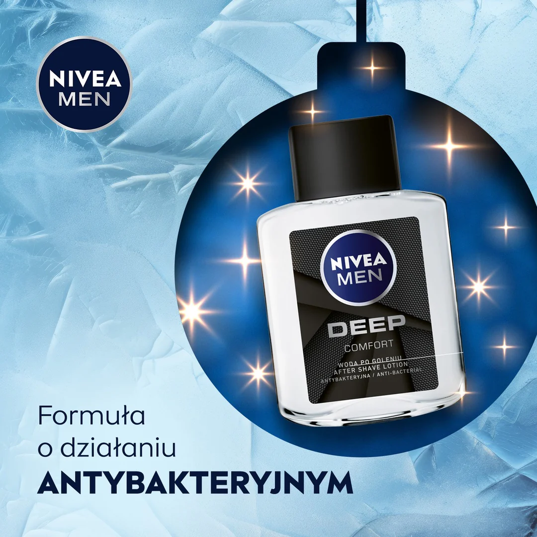 Men Deep Collection zestaw żel pod prysznic 3w1 250ml + antybakteryjna woda po goleniu 100ml + antyperspirant w kulce 50ml + uniwersalny krem 75ml - Image 3