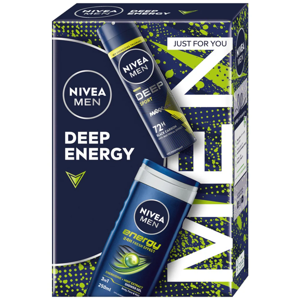 Men Deep Energy zestaw żel pod prysznic 3w1 250ml + antyperspirant spray 150ml