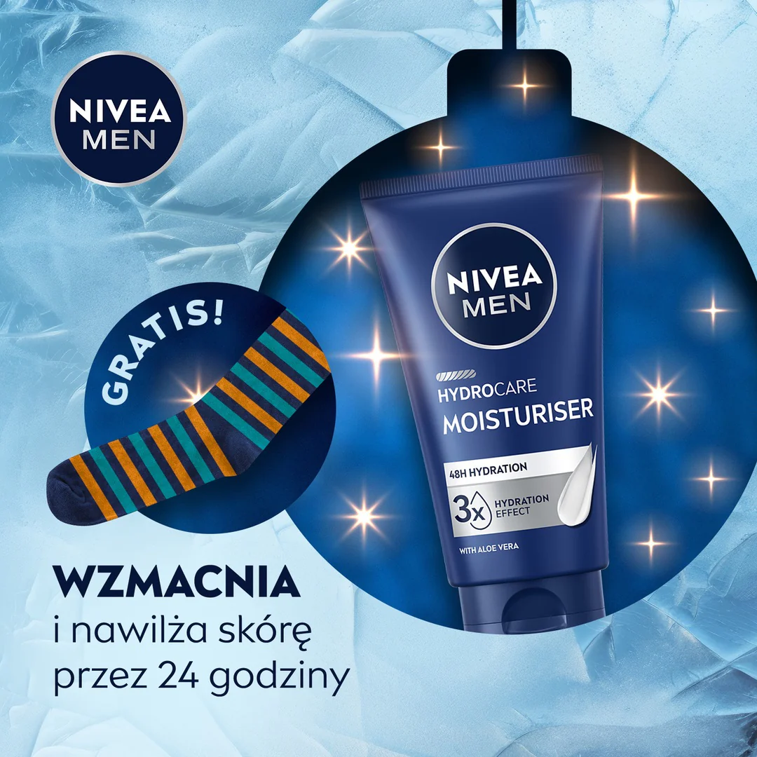 Men Feel Recharged zestaw nawilżający krem do twarzy 75ml + żel pod prysznic 3w1 250ml + antyperspirant roll-on 50ml - Image 3