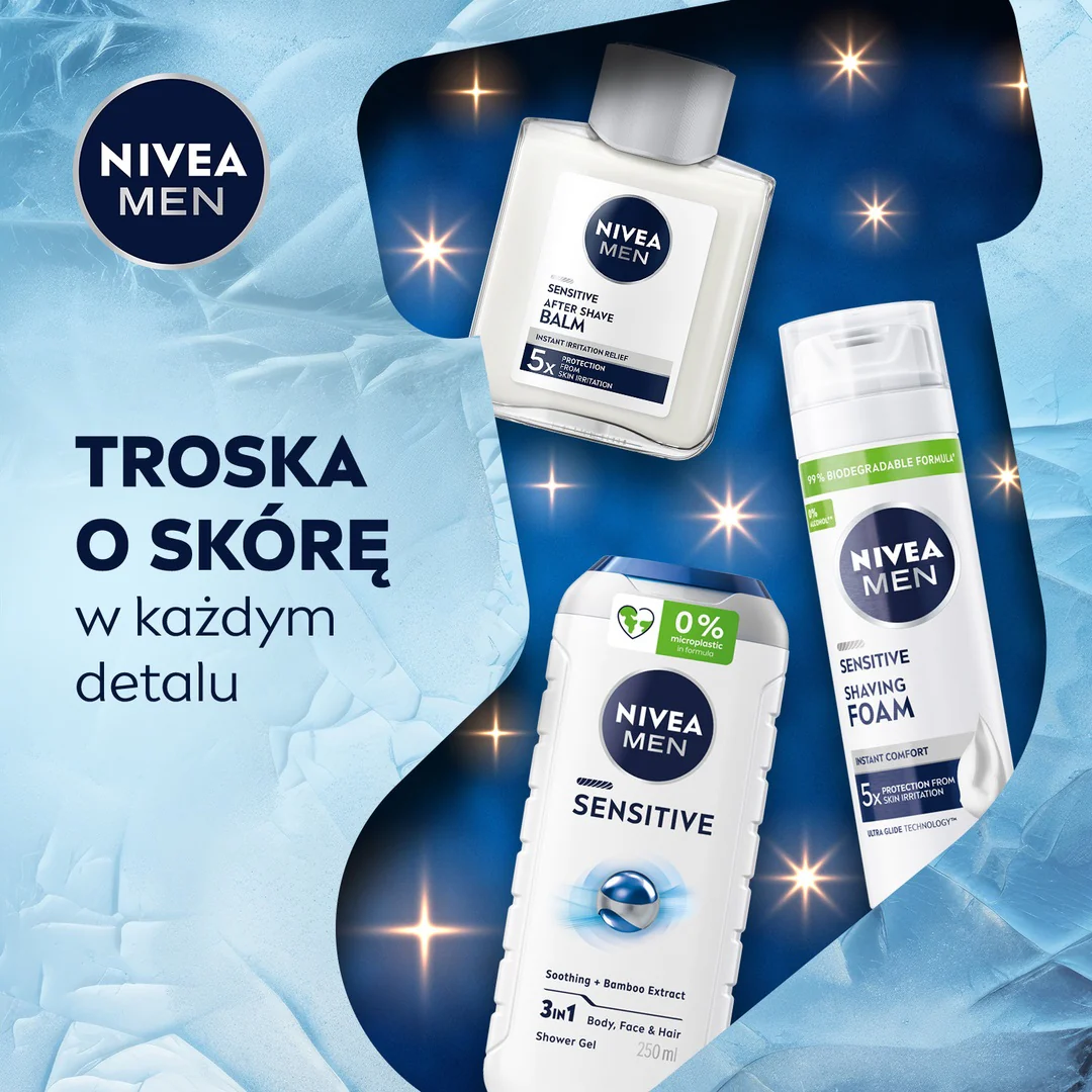 Men Feel So Calm zestaw żel pod prysznic 3w1 250ml + łagodzący balsam po goleniu 100ml + łagodząca pianka do golenia 200ml - Image 3