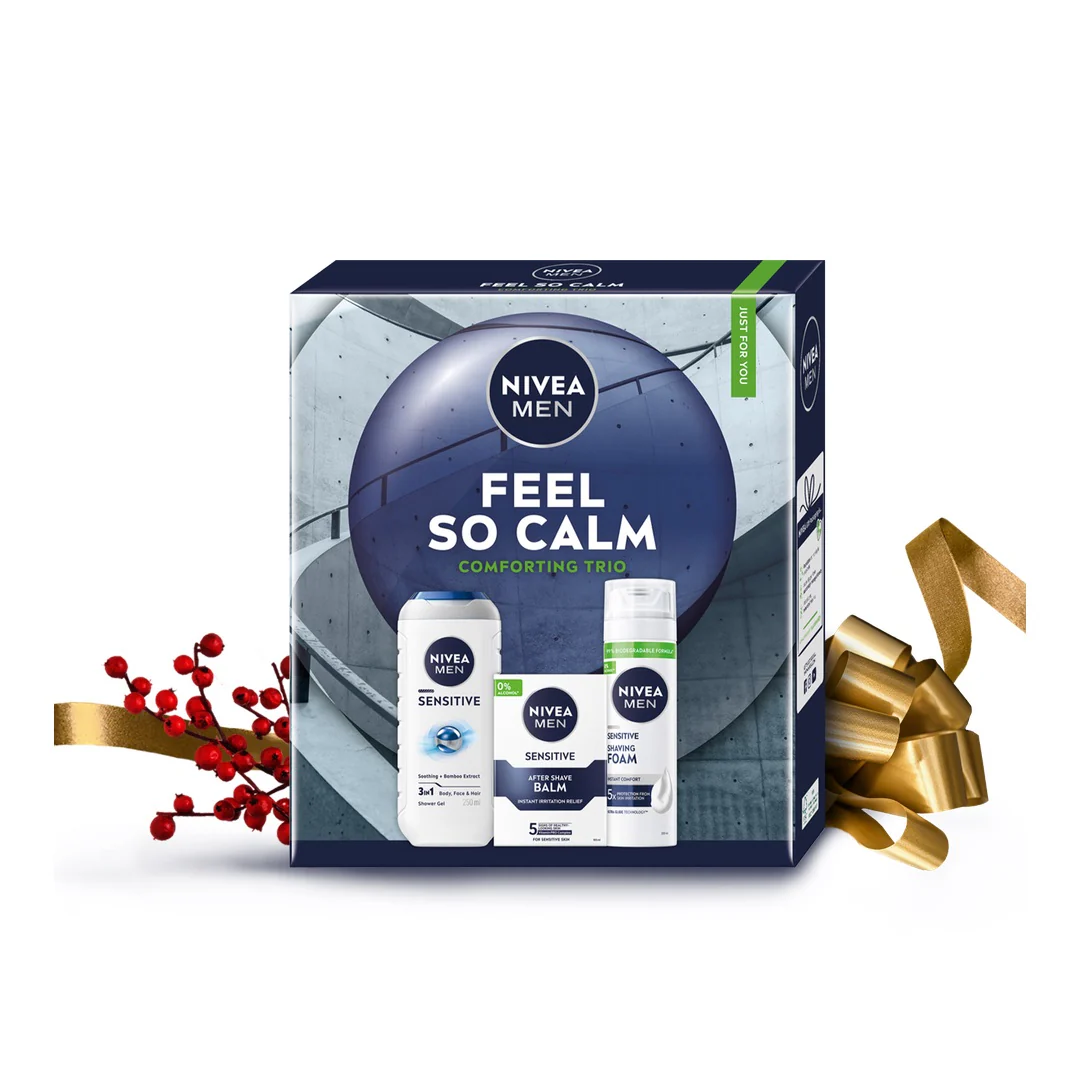 Men Feel So Calm zestaw żel pod prysznic 3w1 250ml + łagodzący balsam po goleniu 100ml + łagodząca pianka do golenia 200ml - Image 4