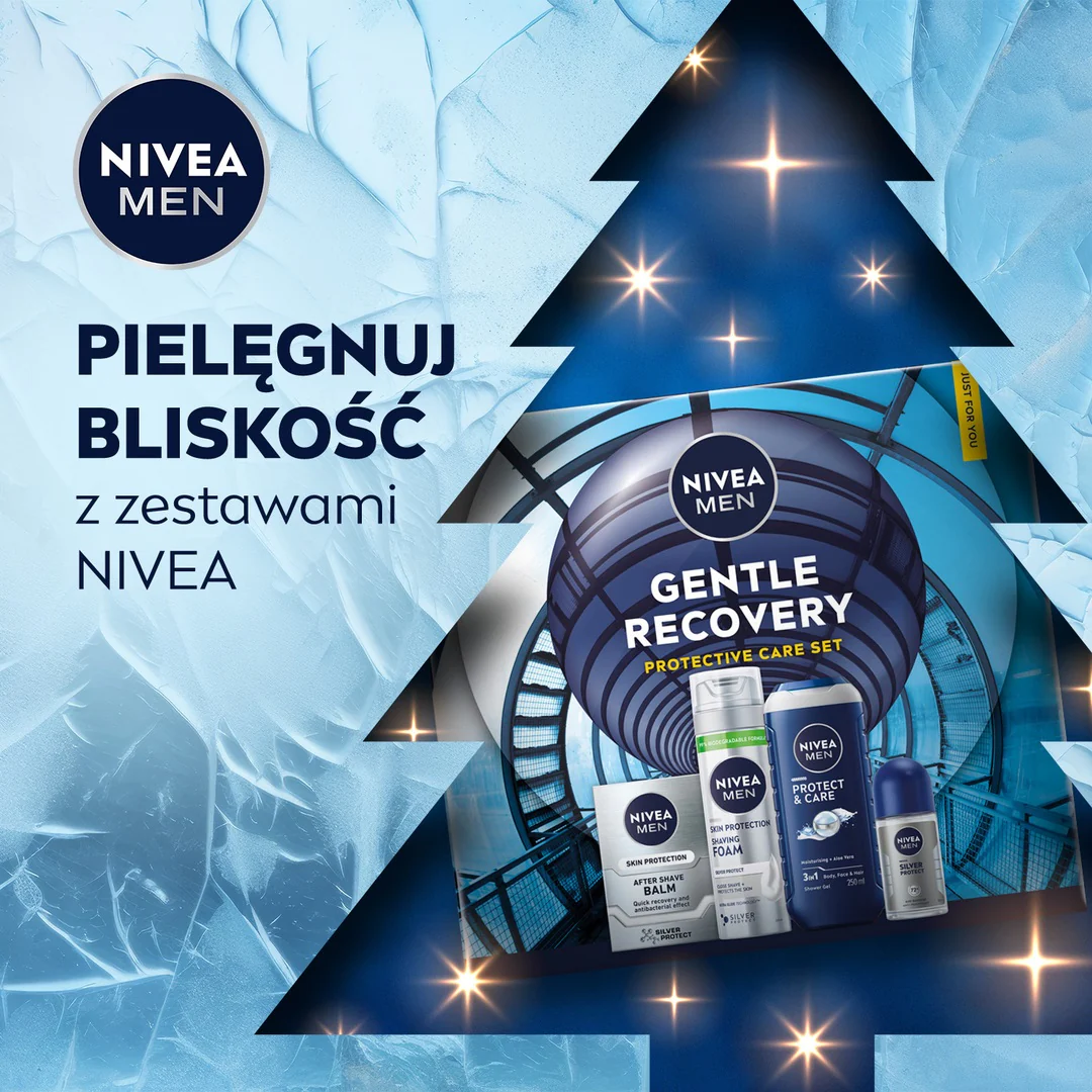 Men Gentle Recovery zestaw pianka do golenia 200ml + balsam po goleniu 100ml + żel pod prysznic 3w1 250ml + antyperspirant roll-on 50ml - Image 3