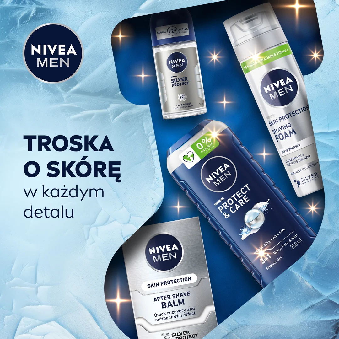 Men Gentle Recovery zestaw pianka do golenia 200ml + balsam po goleniu 100ml + żel pod prysznic 3w1 250ml + antyperspirant roll-on 50ml - Image 4