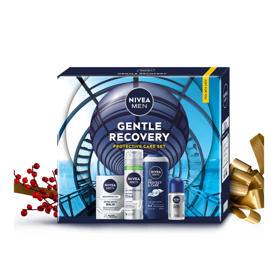 Men Gentle Recovery zestaw pianka do golenia 200ml + balsam po goleniu 100ml + żel pod prysznic 3w1 250ml + antyperspirant roll-on 50ml - Image 5