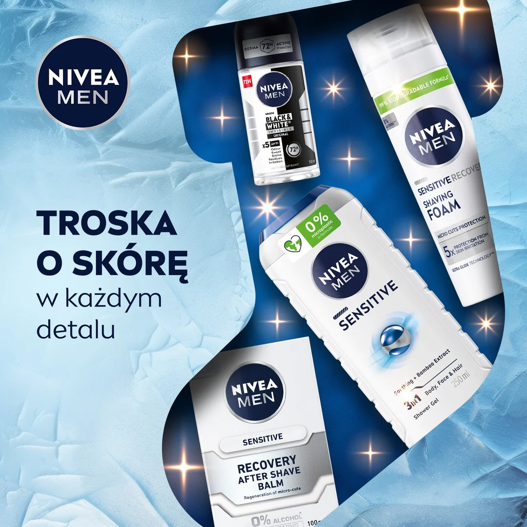 Men Gentle Touch zestaw pianka do golenia 200ml + balsam po goleniu 100ml + żel pod prysznic 3w1 250ml + antyperspirant roll-on 50ml - Image 4