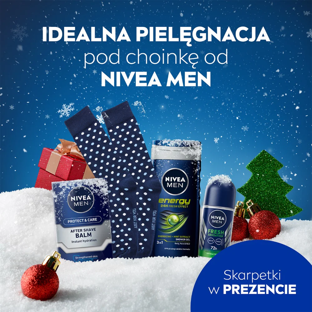 Men Pure Energy zestaw antyperspirant roll-on 50ml + żel pod prysznic 3w1 250ml + nawilżający balsam po goleniu 100ml + skarpetki - Image 2
