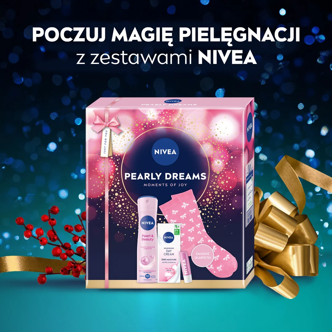 Pearly Dreams zestaw antyperspirant w sprayu 150ml + odżywczy krem na dzień SPF15 50ml + pielęgnująca pomadka do ust 4.8g + skarpetki - Image 5