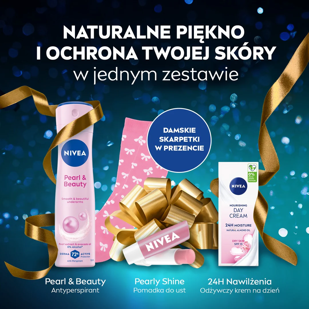 Pearly Dreams zestaw antyperspirant w sprayu 150ml + odżywczy krem na dzień SPF15 50ml + pielęgnująca pomadka do ust 4.8g + skarpetki - Image 6