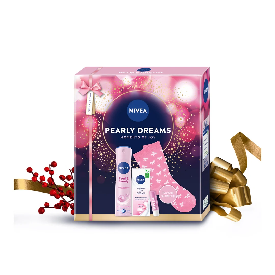 Pearly Dreams zestaw antyperspirant w sprayu 150ml + odżywczy krem na dzień SPF15 50ml + pielęgnująca pomadka do ust 4.8g + skarpetki - Image 7