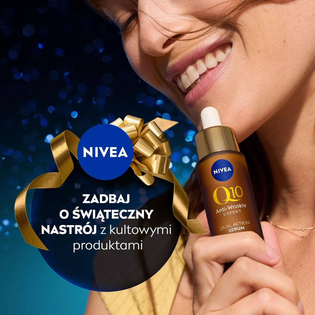 Q10 Elegance zestaw podwójnie aktywne serum do twarzy 30ml + ujędrniający krem na dzień SPF15 50ml + kosmetyczka - Image 4