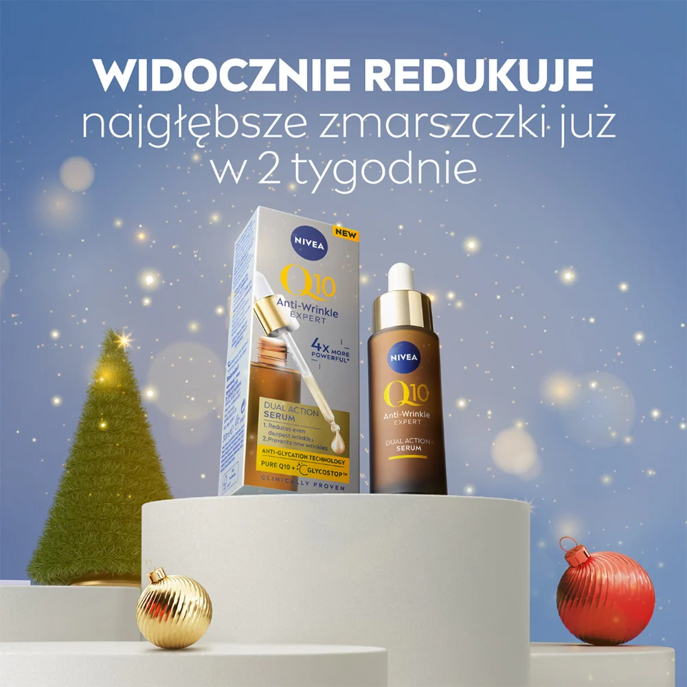 Q10 Elegance zestaw przeciwzmarszczkowy krem na dzień 50ml + podwójnie aktywne serum 30ml + kosmetyczka - Image 2