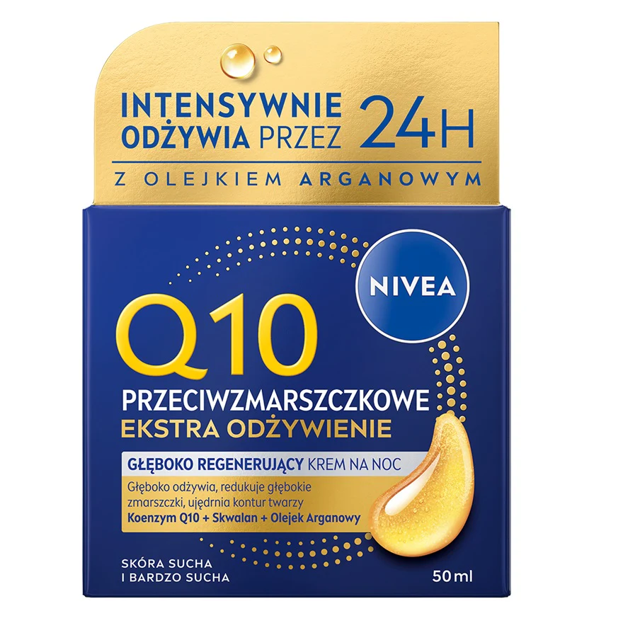 Q10 Przeciwzmarszczkowe Ekstra Odżywienie głęboko regenerujący krem na noc 50ml - Image 3