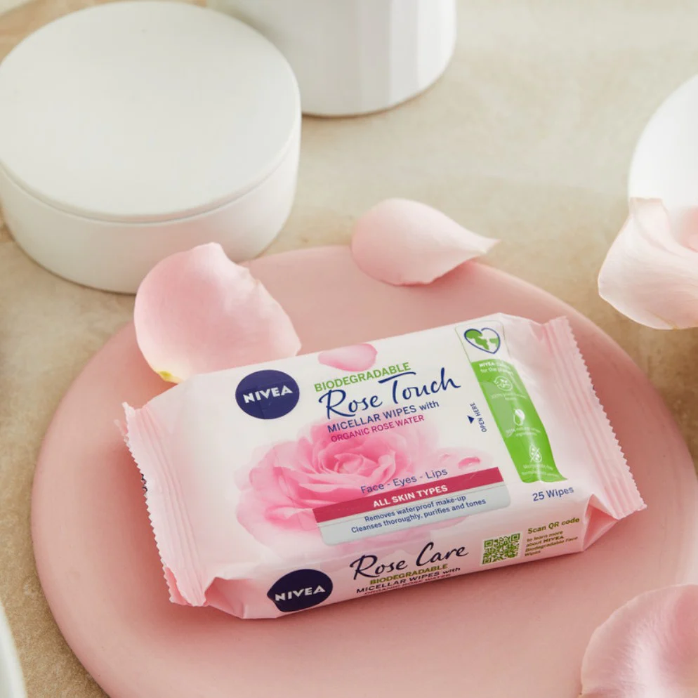 Rose Touch micelarne biodegradowalne chusteczki do demakijażu z organiczną wodą różaną 25szt - Image 3