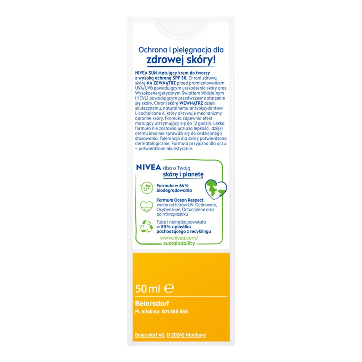 Sun UV Face Shine Control matujący krem do twarzy z wysoką ochroną SPF50 Light Tinted 50ml - Image 7