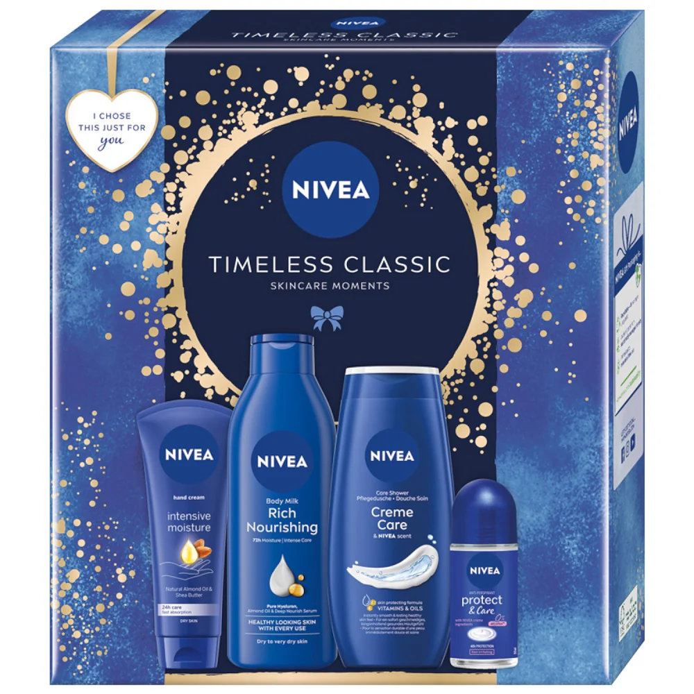 Timeless Classic zestaw krem do rąk 100ml + żel pod prysznic 250ml + antyperspirant roll-on 50ml + mleczko do ciała 250ml