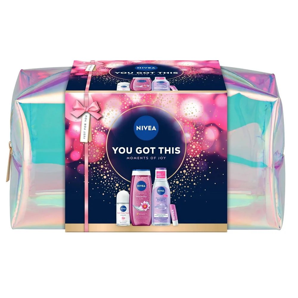You Got This zestaw żel pod prysznic 250ml + kojący płyn micelarny 200ml + antyperspirant roll-on 50ml + pielęgnująca pomadka do ust 4.8g