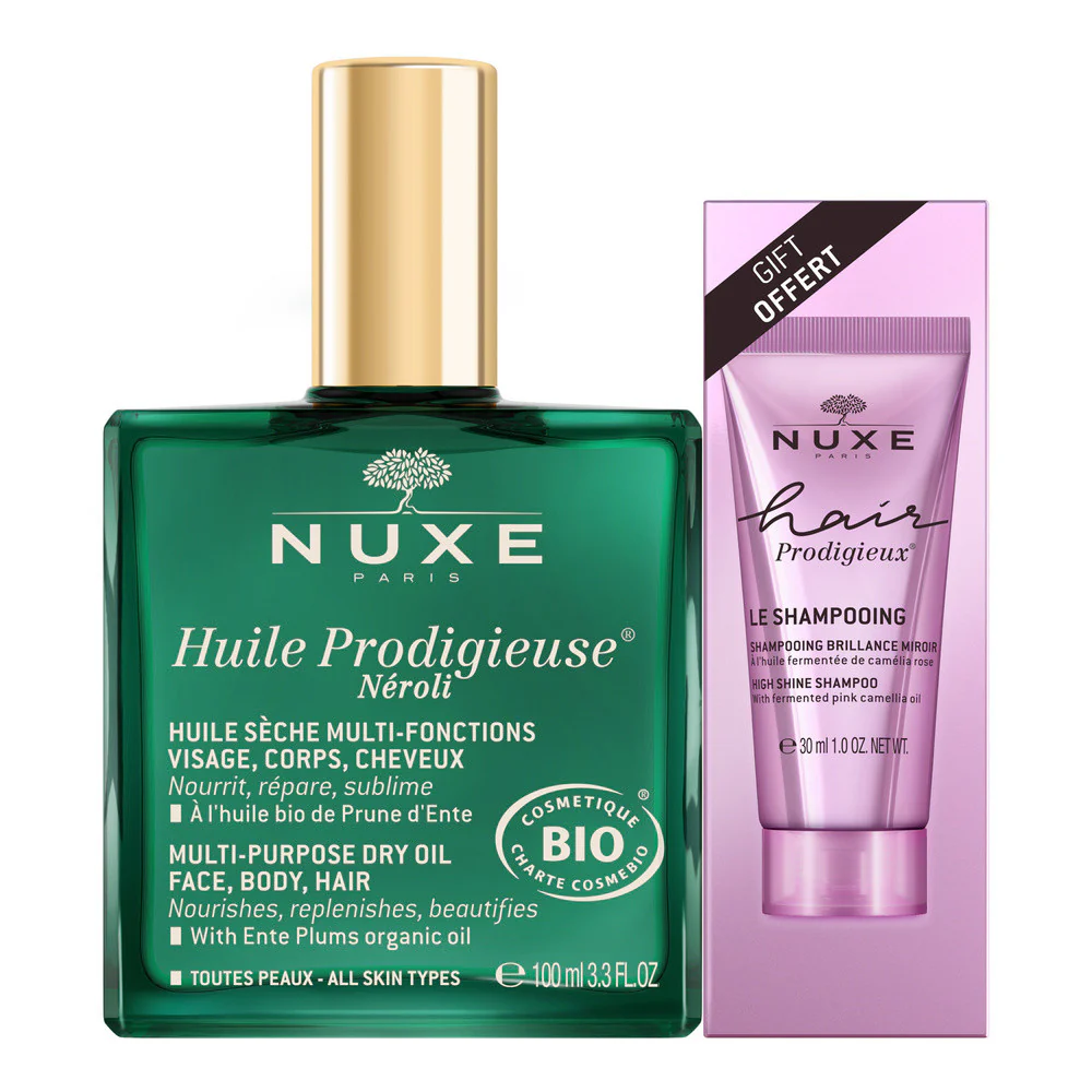 Huile Prodigieuse Neroli suchy olejek regenerujący 100ml + Hair Prodigieux szampon wygładzający 30ml