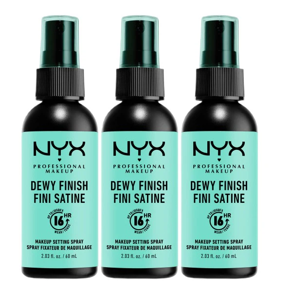Dewy Finish Setting Spray Trio zestaw utrwalaczy do makijażu 3x60ml