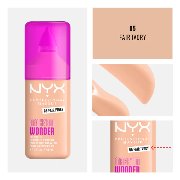 Make'Em Wonder podkład do twarzy z długotrwałym kryciem 30ml - Image 6