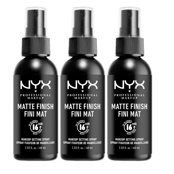 Matte Setting Spray Trio zestaw utrwalaczy do makijażu 3x60ml