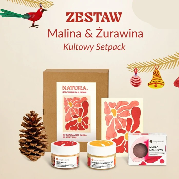 Natura zestaw mydło malinowe 100g + dziki krem żurawinowy do rąk 50ml + mazidło opatrunkowe do skóry suchej i popękanej z nagietkiem 50ml - Image 2