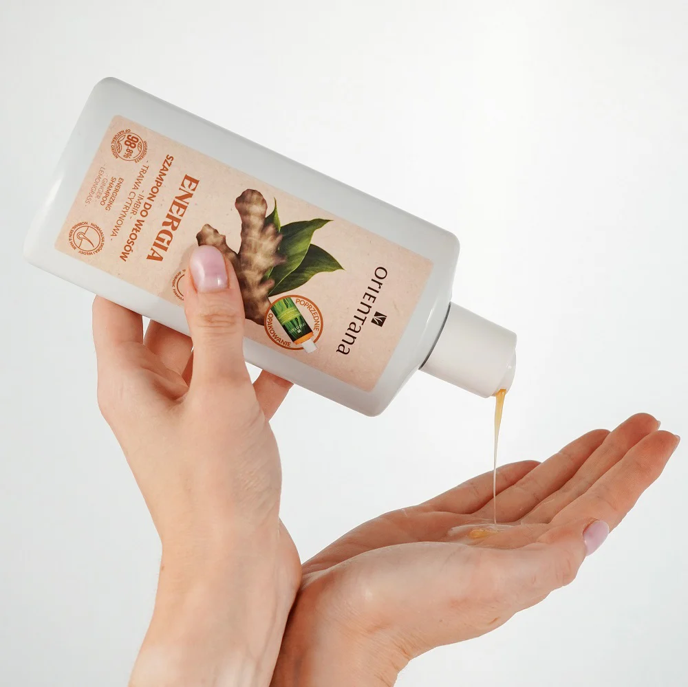 Ajurwedyjski szampon do włosów Imbir i Trawa Cytrynowa 210ml - Image 3