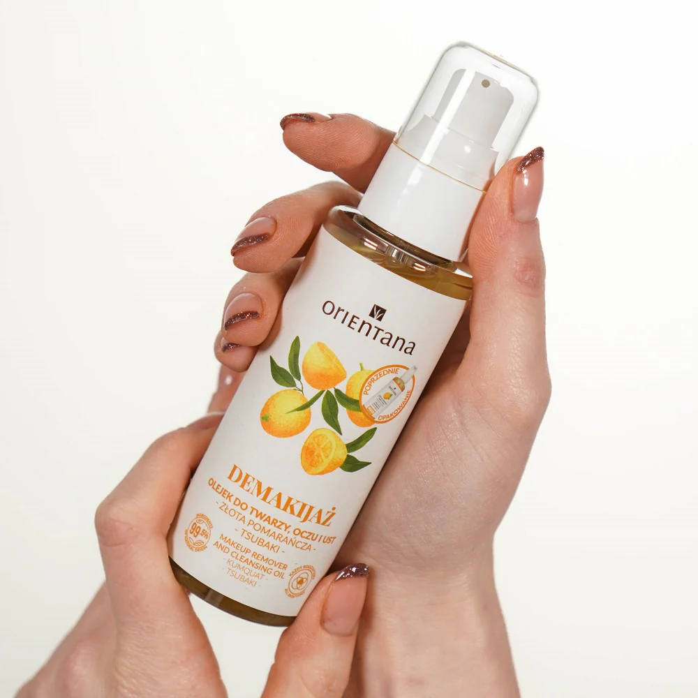 Demakijaż olejek do twarzy oczu i ust Złota pomarańcza Tsubaki 100ml - Image 3