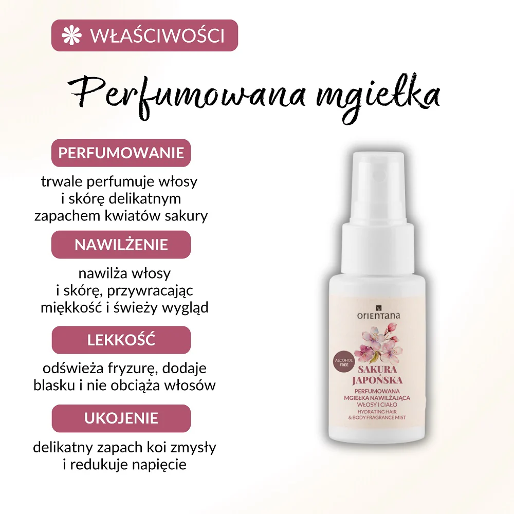 Perfumowana mgiełka nawilżająca do ciała i włosów Sakura Japońska 50ml - Image 4