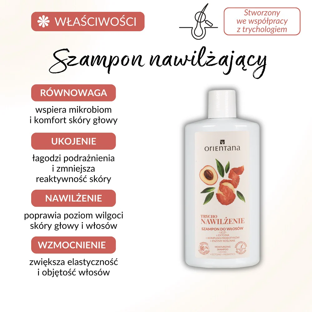 Trychologiczny szampon nawilżający Liczi Ektoina Kompleks prebiotyków 200ml - Image 4