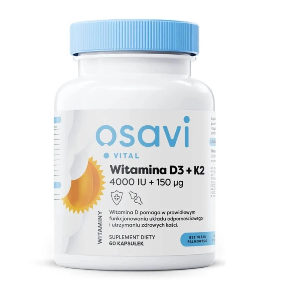 Witamina D3 + K2 4000IU + 150μg suplement diety 60 kapsułek