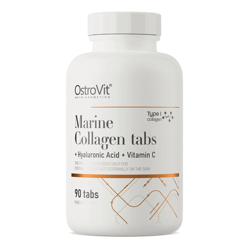 Marine Collagen kolagen morski + kwas hialuronowy + witamina C suplement diety 90 tabletek