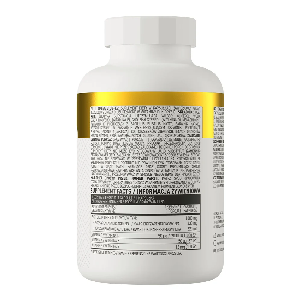 Omega 3 D3 + K2 suplement diety 90 kapsułek - Image 2