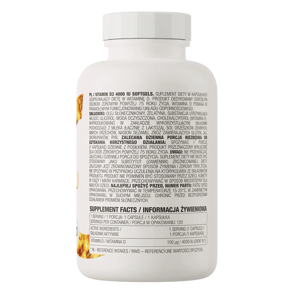 Vitamin D3 4000IU suplement diety 120 kapsułek - Image 2